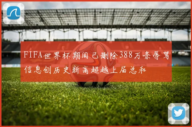 FIFA世界杯期间已删除388万条辱骂信息创历史新高超越上届总和